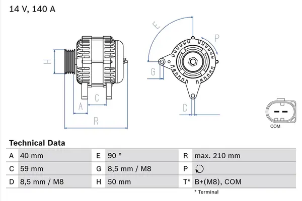 Generator / Alternator BOSCH 0 986 081 340