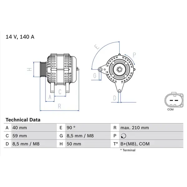 Generator / Alternator BOSCH 0 986 081 340