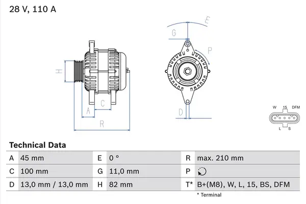 Generator / Alternator BOSCH 0 986 081 870