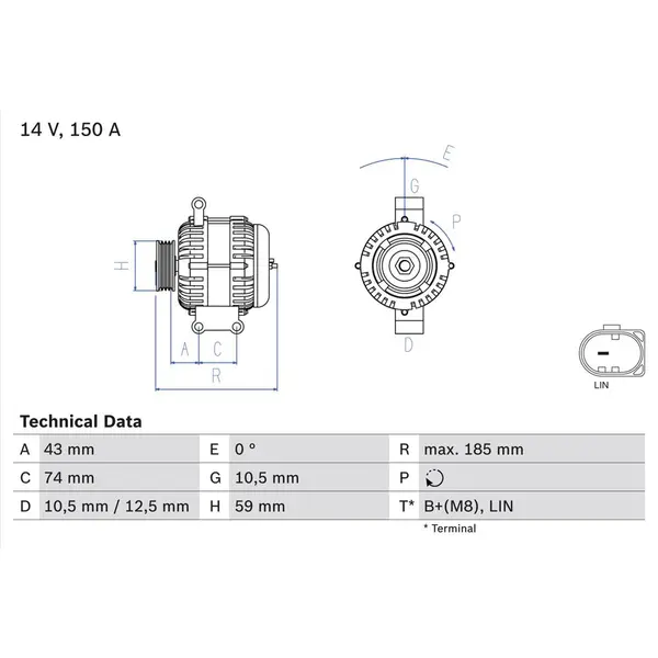 Generator / Alternator BOSCH 0 986 082 580
