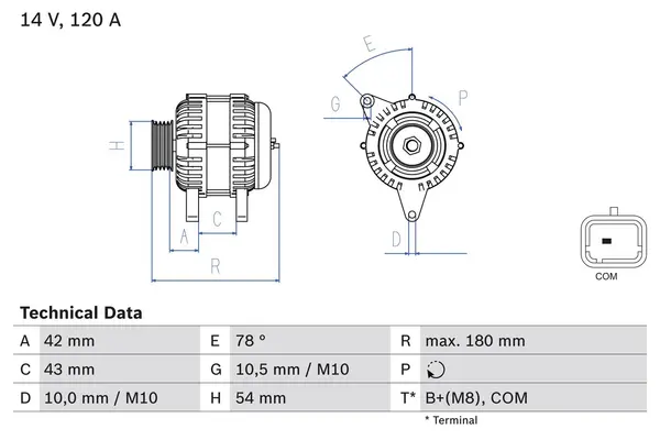 Generator / Alternator BOSCH 0 986 083 800