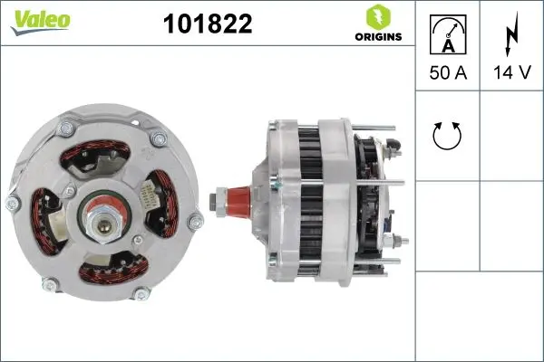 Generator / Alternator VALEO ORIGINS NEW OE TECHNOLOGY 101822