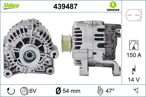 Generator / Alternator VALEO ORIGINS NEW OE TECHNOLOGY 439487