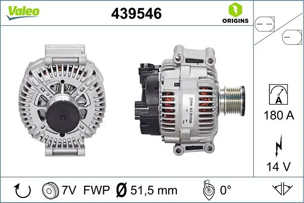 Generator / Alternator VALEO ORIGINS NEW OE TECHNOLOGY 439546