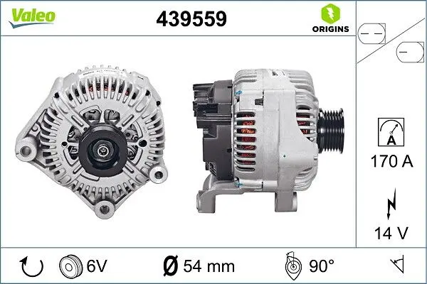 Generator / Alternator VALEO ORIGINS NEW OE TECHNOLOGY 439559