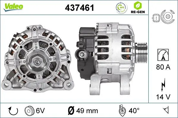 Generator / Alternator VALEO RE-GEN REMANUFACTURED 437461