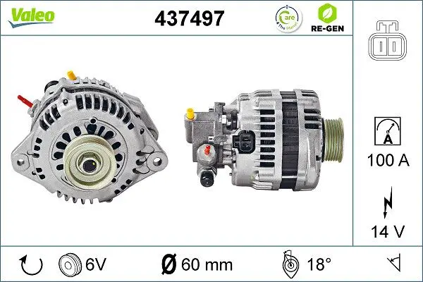 Generator / Alternator VALEO RE-GEN REMANUFACTURED 437497