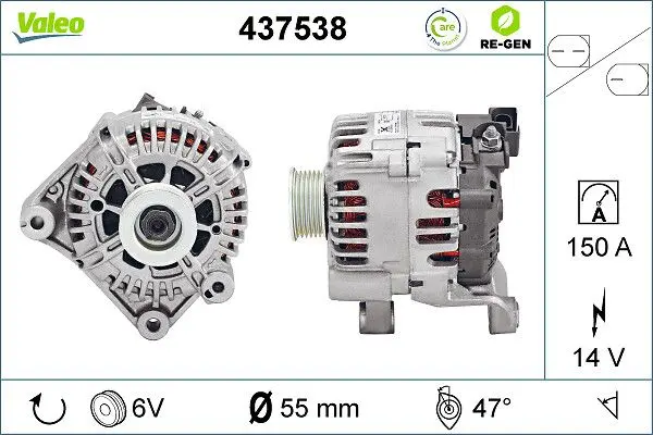 Generator / Alternator VALEO RE-GEN REMANUFACTURED 437538