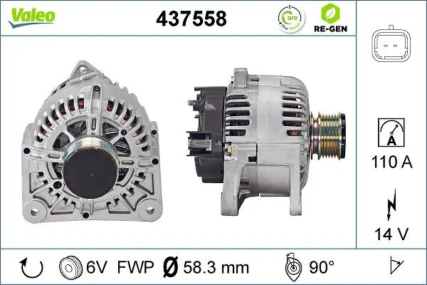 Generator / Alternator VALEO RE-GEN REMANUFACTURED 437558