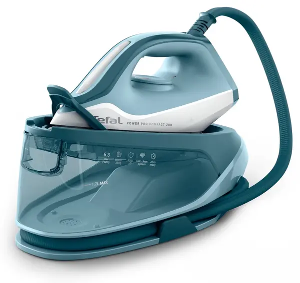 Generator de abur Tefal - Power Pro Compact 200 SV6212E0, 2400W, 1.7 l, albastru