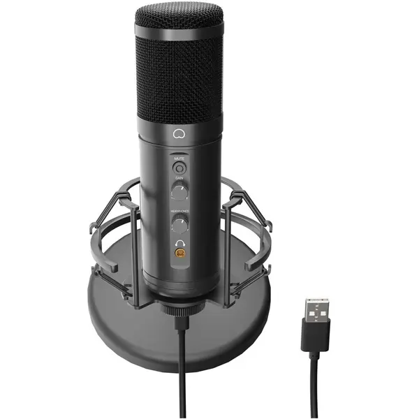 Genesis Microfon Genesis Radium 600 G2, tip Condenser, model cardioid, suportfix, conectivitate USB-C si Jack 3.5 mm, raspuns in frecventa 30 -18.000 Hz, sensibilitate -36 dB, lungime cablu 180 cm, Negru