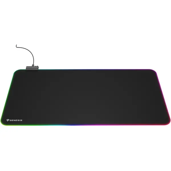 Genesis Mousepad Genesis Boron 500 XXL, iluminare RGB, material cauciuc +material textil, dimensiuni 800 x 400 x 4 mm, negru
