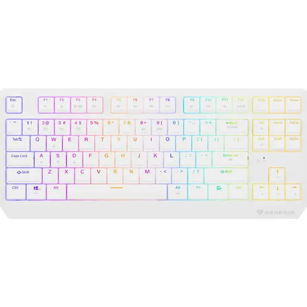 Genesis Tastatura mecanica pentru gaming Genesis Thor 230 TKL, RGB, Wireless, USB, Switch Outemu Red, Alb