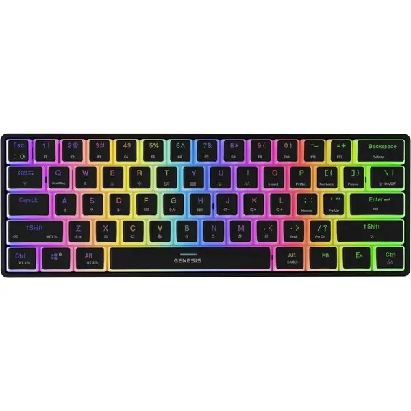 Genesis Tastatura mecanica pentru gaming Genesis Thor 660, Wireless, RGB, Switch Gateron Brown, USB, Negru