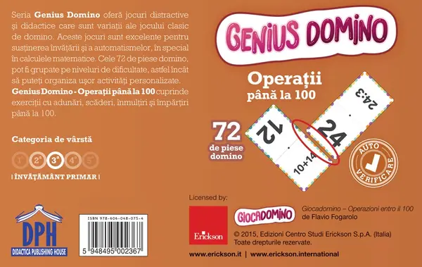 Genius Domino - Operatii pana la 100 | Didactica Publishing House