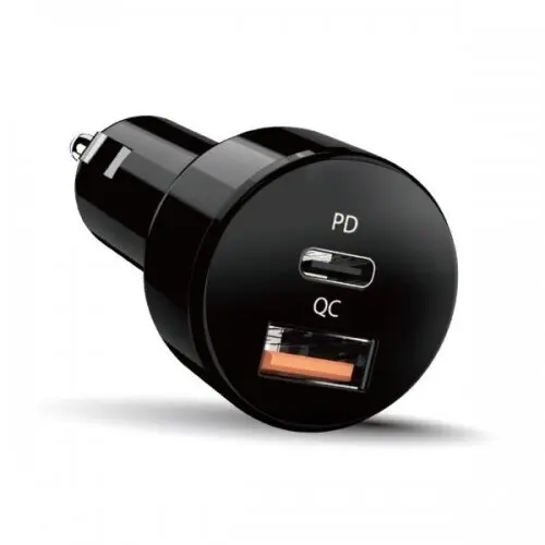 genius Incarcator auto Genius 32590008400, 1x USB-C, 1x USB-A, 3A, Black