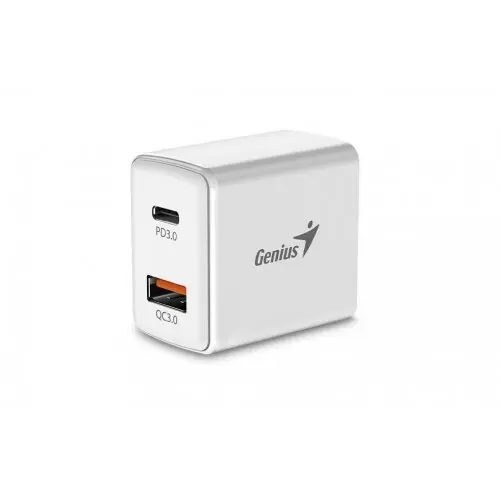 genius Incarcator de retea, Genius, USB-A-USB-C, 20 W, Alb