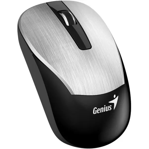 genius MOUSE wireless Genius ECO-8015, Pt. PC sau NB, 2.4 GHz, Optic, 1600 dpi, Butoane-scroll 3-1, Argintiu, 31030011411