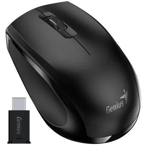 genius MOUSE wireless Genius NX-8006S, PC sau notebook, 2.4GHz, optic, 1200 dpi, butoane-scroll 3-1, USB-C, Negru, 31030036400