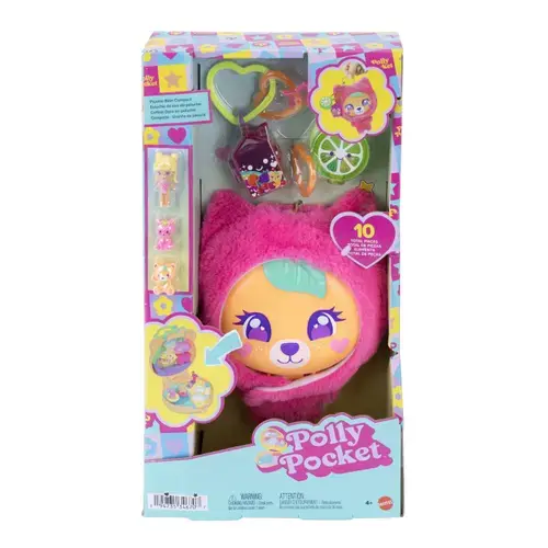 Gentuta Polly Pocket - Ursulet roz, cu accesorii