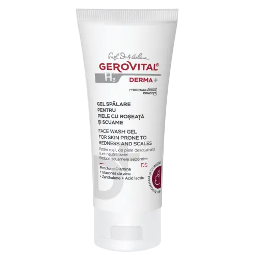 Gerovital H3 Derma+ gel spalare pentru piele cu roseata si scuame, 150ml 4110 Zephyr Labs