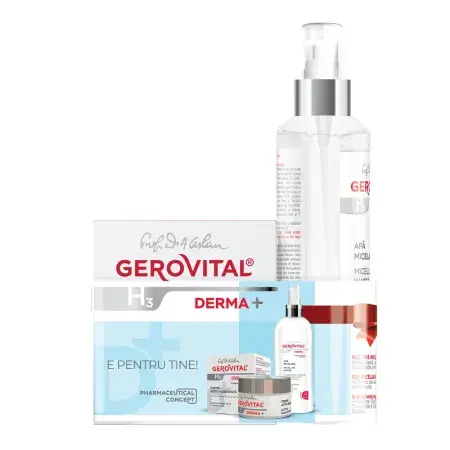 Gerovital H3 Derma+ pachet 44730 (Crema activ hidratanta 50ml + Apa micelara150ml) 1 pach. Farmec