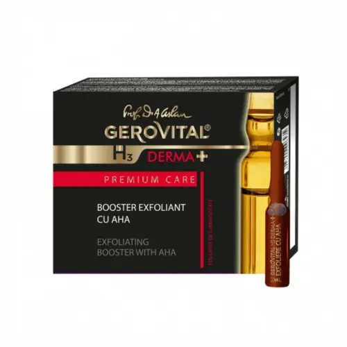 Gerovital H3 Derma+ Premium Care booster exfoliant cu AHA 4 fiole x 2ml Zephyr Labs