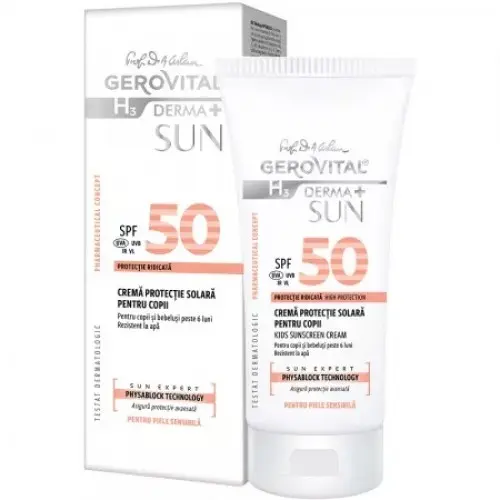 Gerovital H3 derma+ sun crema protectie solara pentru copii SPF50, 100ml, 46790 Zephyr Labs