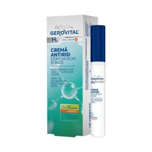 Gerovital H3 Hyaluron C crema antirid contur ochi si buze 15ml Zephyr Labs