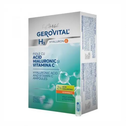 Gerovital H3 Hyaluron C fiole cu acid hialuronic si Vit.C 10x2ml Zephyr Labs