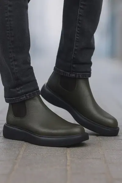Ghete Casual Barbati din Piele Verde - KIRS