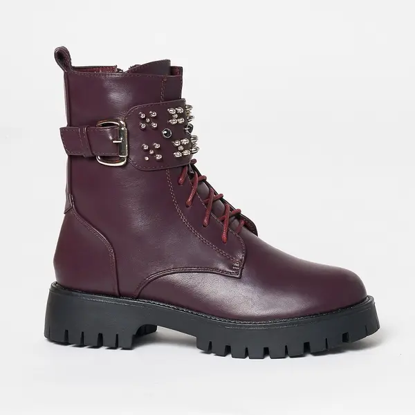 Ghete dama din Piele Ecologica CRL0631 Bordo