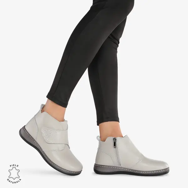 GHETE DAMA DIN PIELE NATURALA CRL0681 Gri