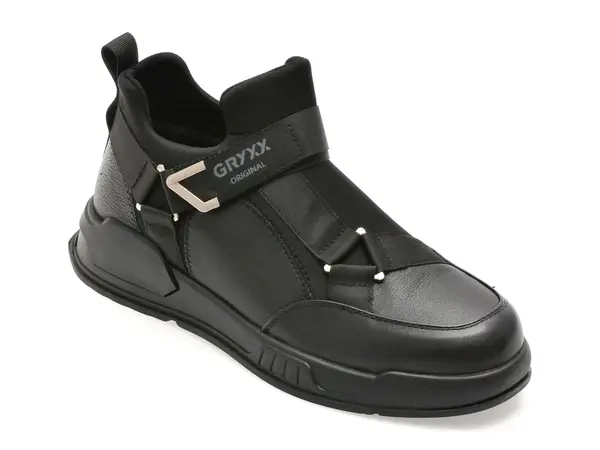 Ghete GRYXX negre, LN55, din piele naturala
