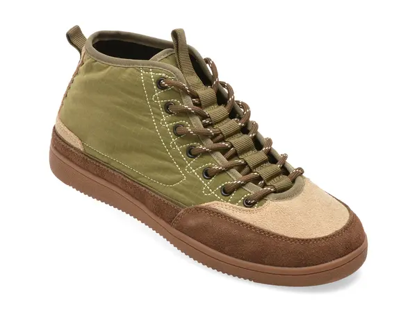 Ghete GRYXX verzi, M99898, din material textil si piele naturala
