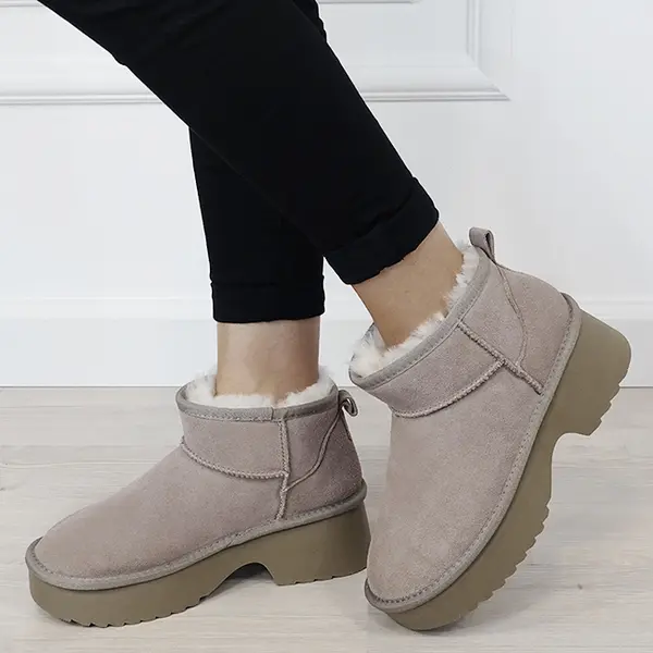 Ghete kaki deschis din piele naturala W5878 114