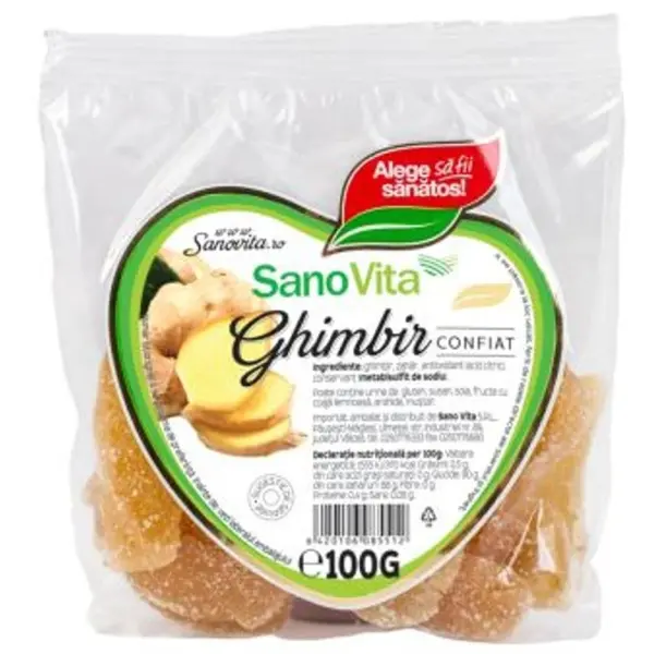 Ghimbir Confiat, Sanovita, 100 g