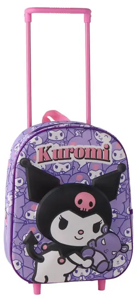 Ghiozdan 3D pentru grădiniță cu roți Cerda Hello Kitty - Kuromi