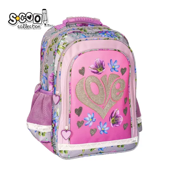 Ghiozdan ergonomic, Love, 40.5x29x13.5 cm, S-Cool
