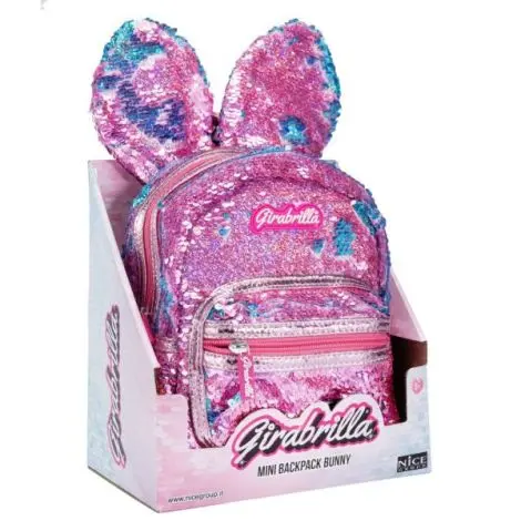 Ghiozdan Girabrilla Bunny , model Iepuras cu paiete reversibile