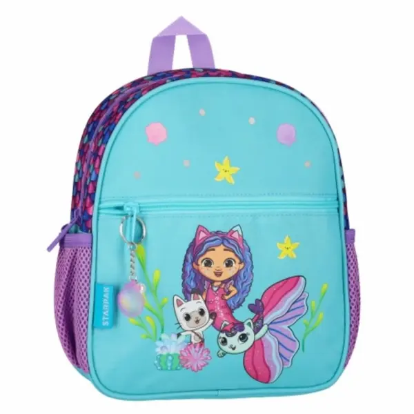 Ghiozdan gradinita Starpak Gabby s Dollhouse cu un compartiment, turcoaz, 26x23x9 cm