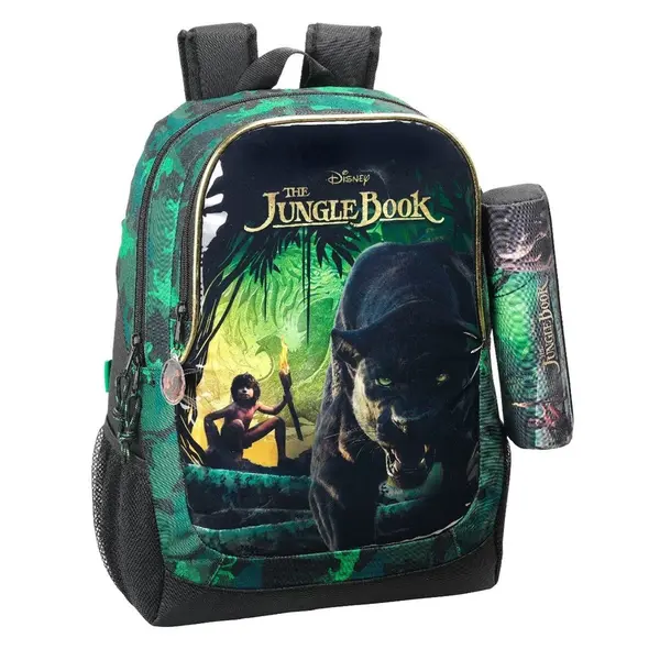 Ghiozdan mare cu penar Cartea Junglei 44 cm