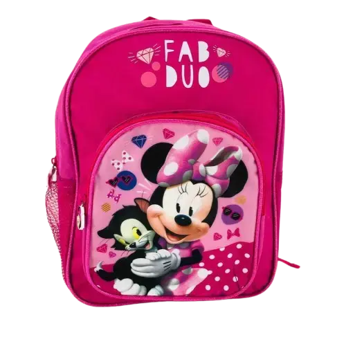 Ghiozdan Minnie Mouse, 100% poliester, impermeabil, 26x32x10 cm