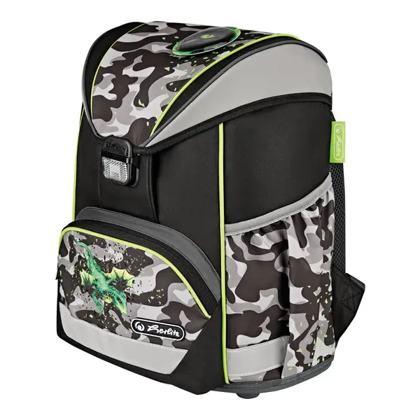 Ghiozdan neechipat, 36x28x21 cm, UltraLight, Herlitz Camo Dragon