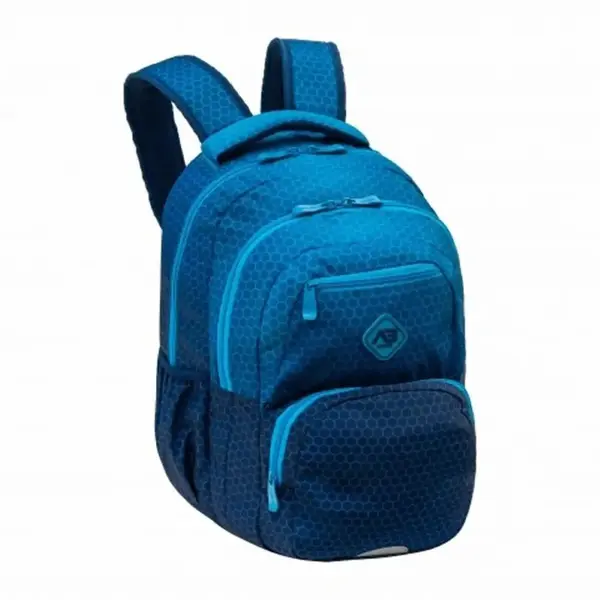 Ghiozdan neechipat, 44x32x19cm, 3 compartimente, AB200 Hexagon Blue Ombre, Mitama