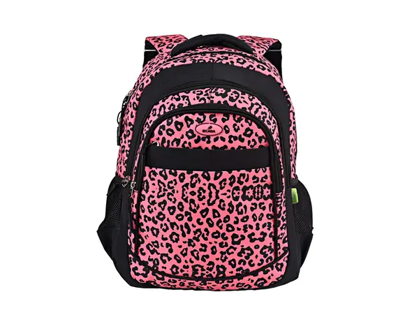 Ghiozdan neechipat 46x32x18 cm, Ecada Leopard roz 61435