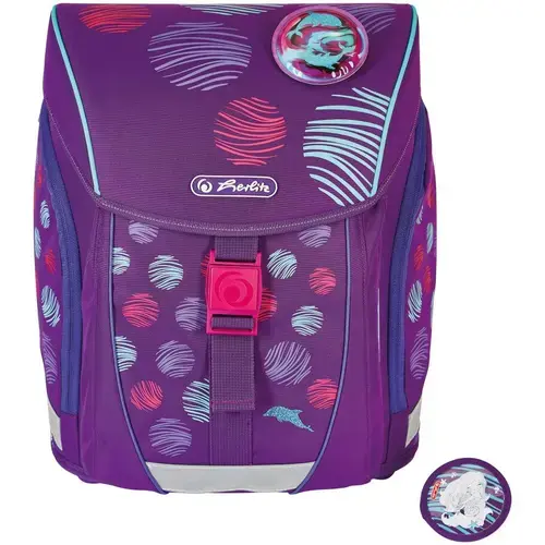 Ghiozdan neechipat Herlitz FiloLight motiv Sea Bubbles, dimensiune 38 x 32 x 22 cm