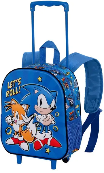 Ghiozdan pentru gradiniță cu roți Karactermania Sonic - Let's Roll, 3D