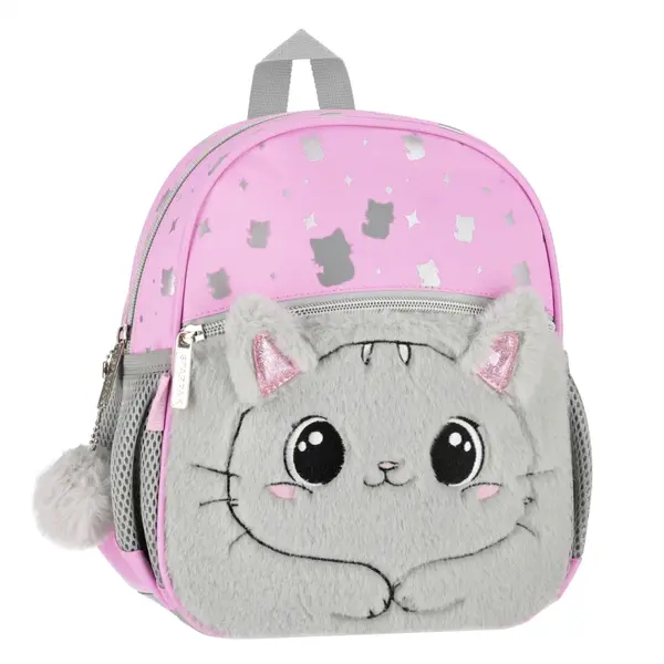 Ghiozdan pentru gradinita cu un compartiment si buzunar frontal, Starpak, Kitty Plush