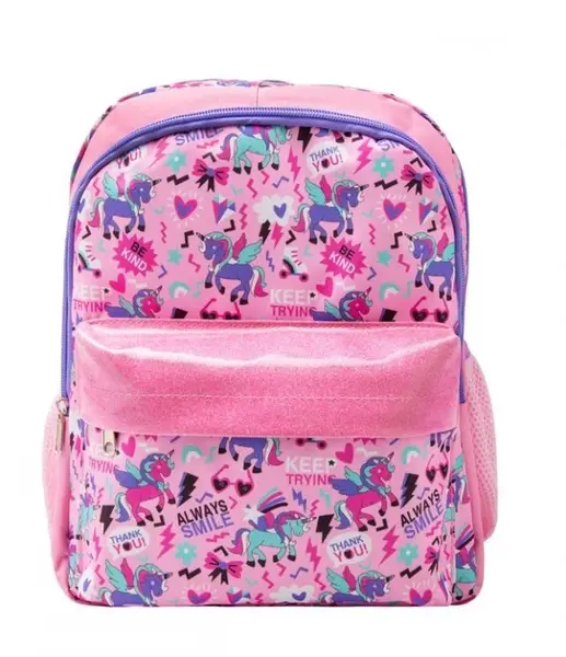 Ghiozdan pentru gradinita, Imprimeu Unicorn Roz,27x10x33 cm